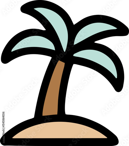 Palm Tree Illustration – Tropical Vacation Icon