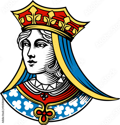 A queen woman wearing a med...