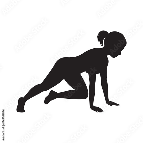 silhouette of a woman exercising