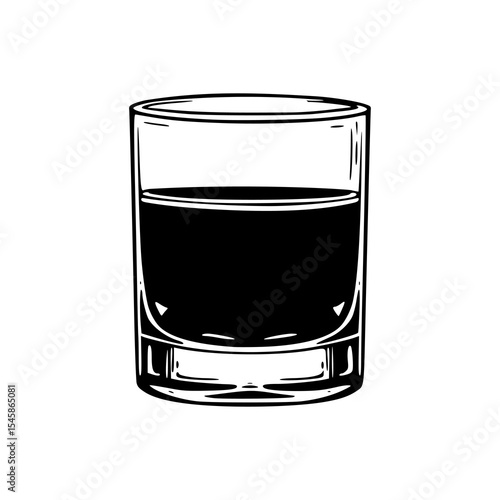 shot glass with dark liquid vector