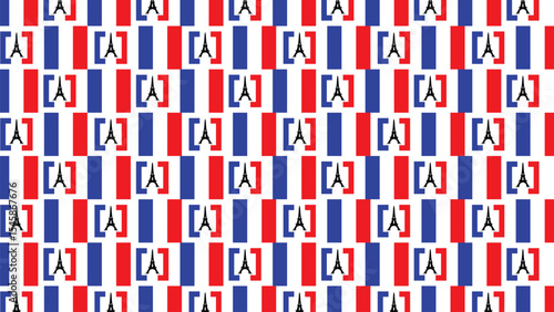 happy bastille day background pattern with a flag french, eiffel tower symbolizing patriotism and celebration