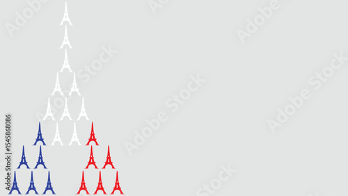 bastille day background with eiffel tower copy space area