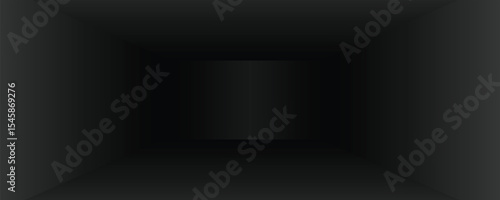 black room corner scene background 3d illustration vector