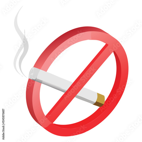 Stop smoking concept illustration, no smoking area, quit smoking graphic, health awareness design