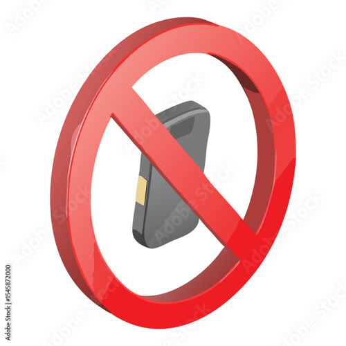 No device usage sign concept for quiet zones and device free areas in public spaces and meetings, mobile phone not allowed