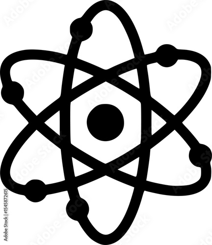 atom science icon silhouette vector illustration
