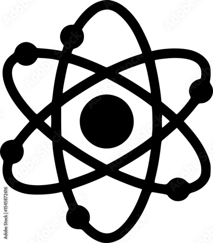 atom science icon silhouette vector illustration
