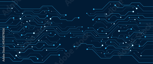 Printed circuit board of digital communication technologies. Vector illustration. Sketch for creativity.