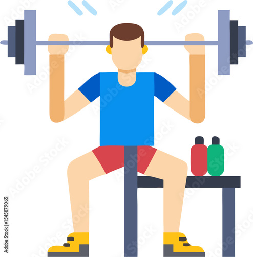 Man Lifting Weights in the Gym for Strength Training