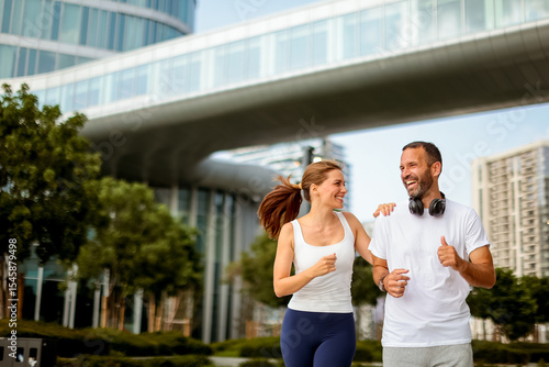Morning joggers enjoy a liv...