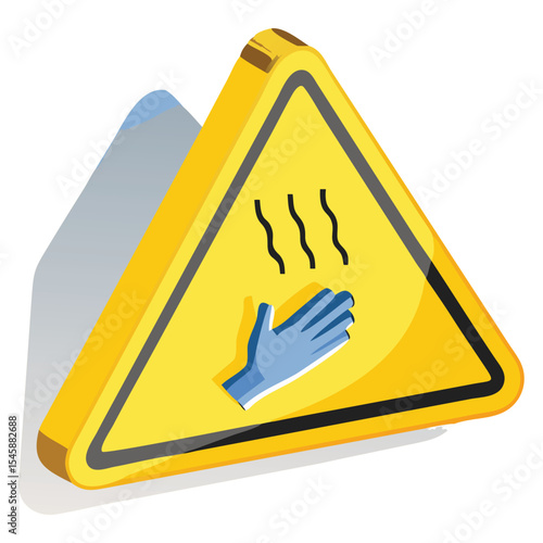 Hot surface warning sign safety caution hazard temperature risk burn injury prevention careful danger alert