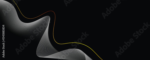 Abstract vector background with black wavy lines.