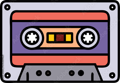 Retro Cassette Tape with a Note – Vintage Music, Nostalgia, and Analog Audio Illustration
