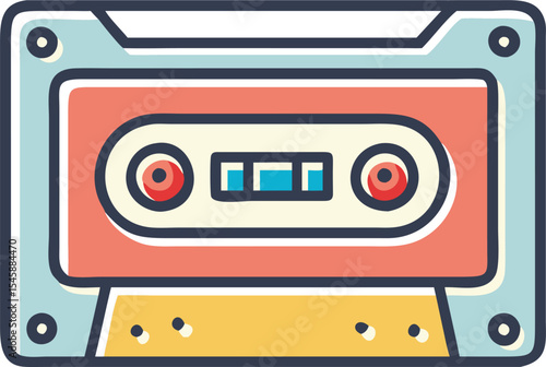 Retro Cassette Tape with a Note – Vintage Music, Nostalgia, and Analog Audio Illustration
