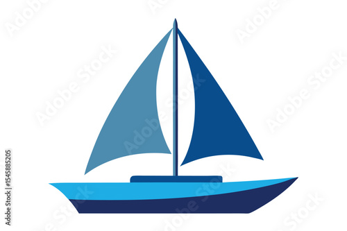 Vector sailboat illustration for marine, travel, and nautical-themed microstock design projects.