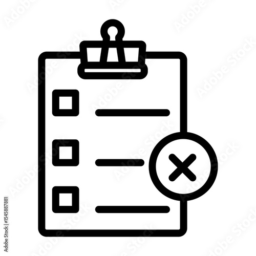 Task Missed Vector Line Icon Design