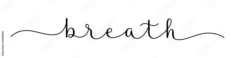 Obraz premium BREATH black brush calligraphy banner with swashes on transparent background
