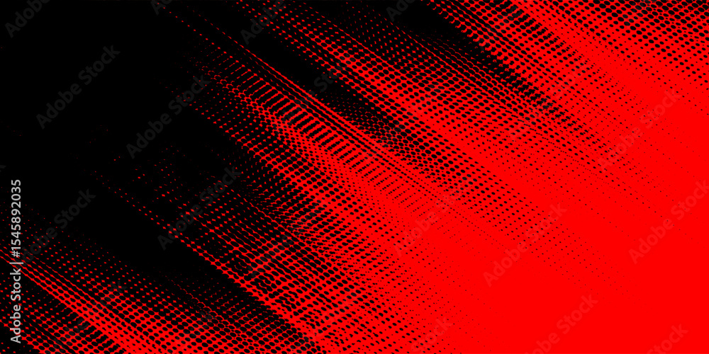 Fototapeta premium red halftone on black background. Vector dotted sparkles or halftone shine pattern texture Pop Art Style Background. EPS10