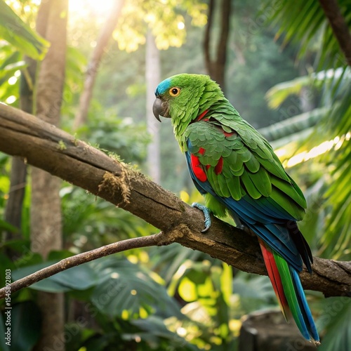 Vibrant Parrots: Colorful Birds of the Tropical Rainforest
