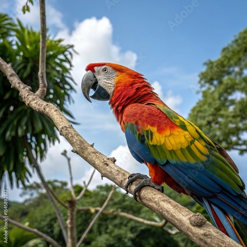 Vibrant Parrots: Colorful Birds of the Tropical Rainforest