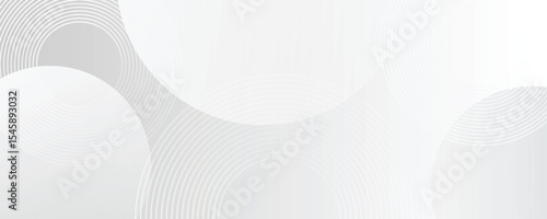 A minimalist abstract background featuring overlapping curves and circular shapes in various shades of gray, creating a smooth gradient and subtle depth