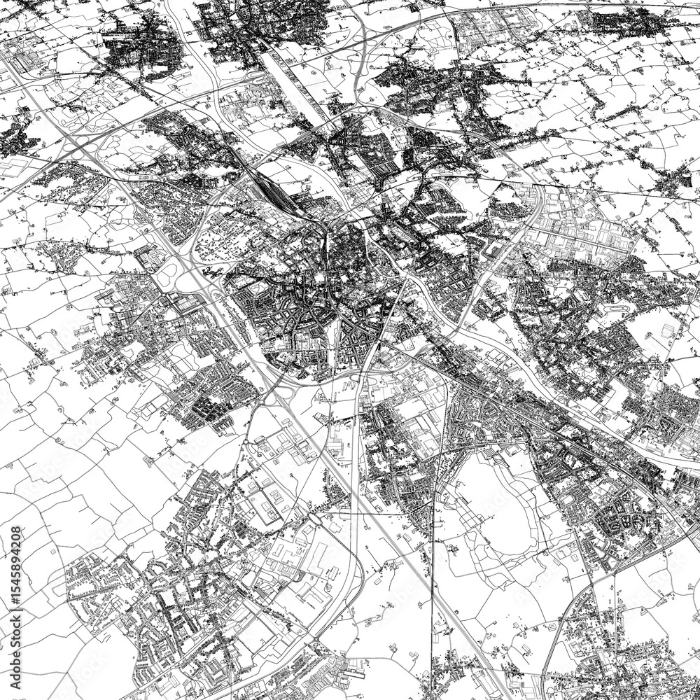 Fototapeta premium 3D illustration of city and urban in Kortrijk Belgium