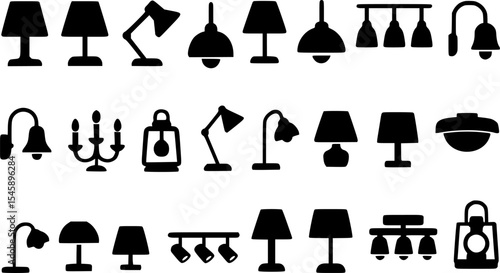 Collection of Black and White Decorative Lighting Fixtures