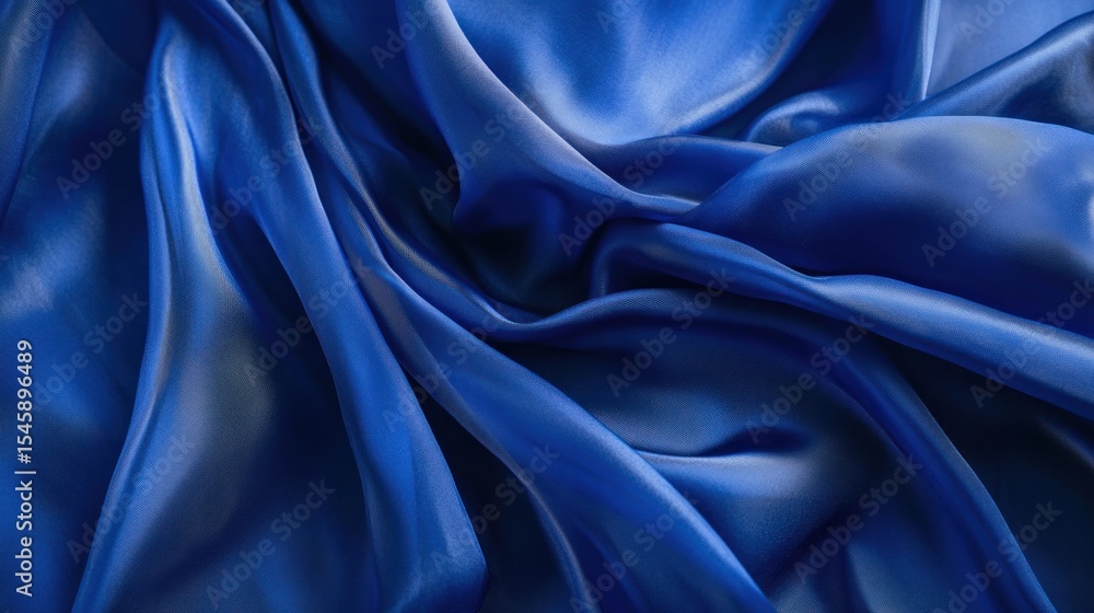 Obraz premium Deep blue silk fabric folds