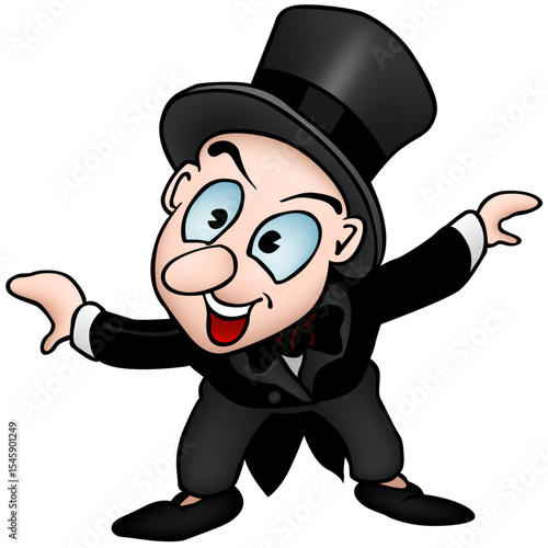 Happy boy cartoon businessman