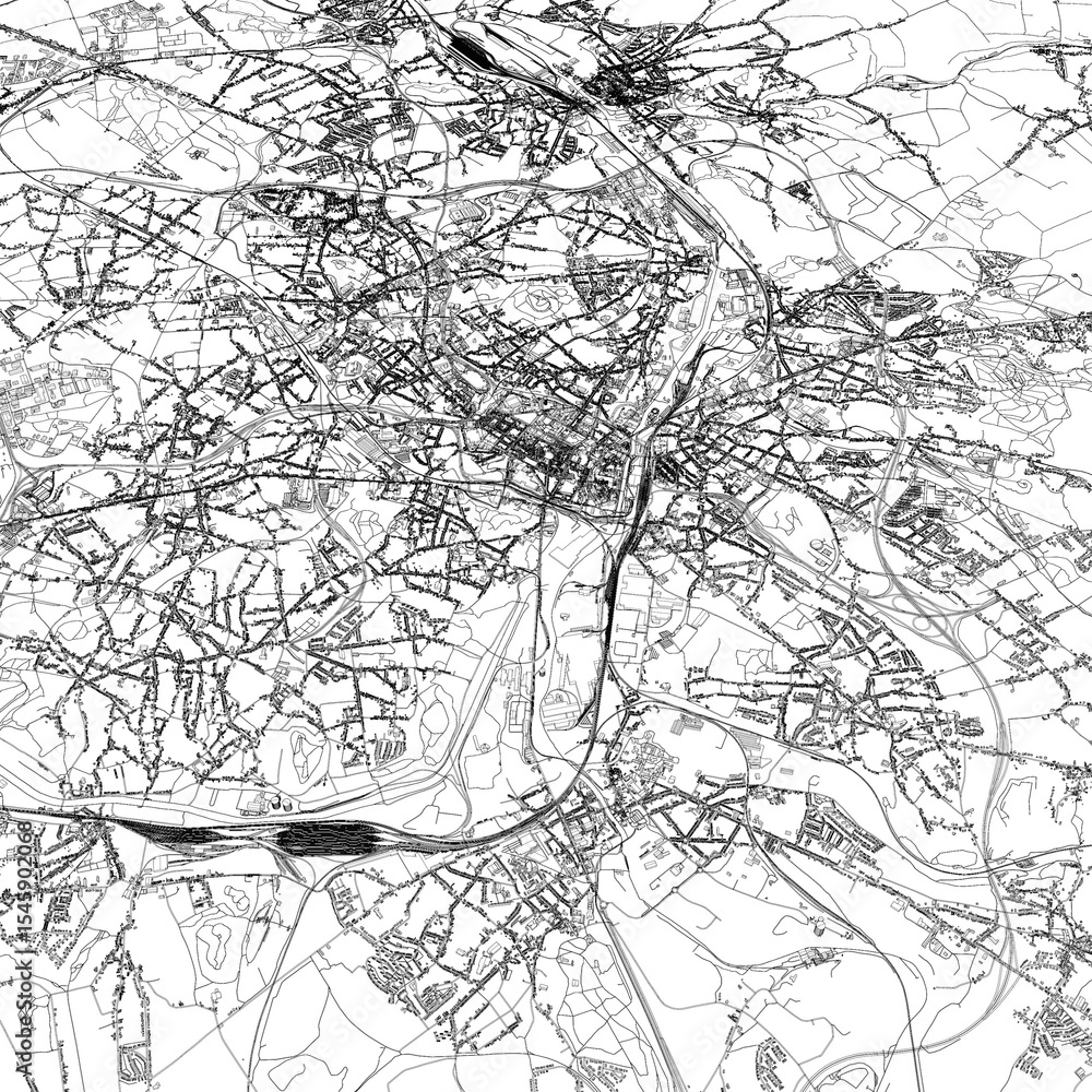 Naklejka premium 3D illustration of city and urban in Charleroi Belgium