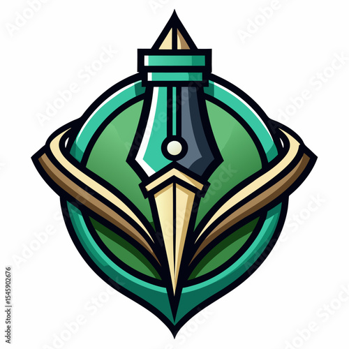 Pen Nib Logo for Writing or Publishing Companies Illustration Representing Creativity, Literature, and Professional Publishing