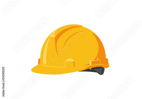 Bright Yellow Safety Hard Hat Illustration