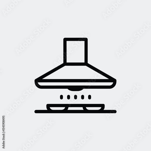 Black Line Art Kitchen Range Hood Icon extractor hood 1