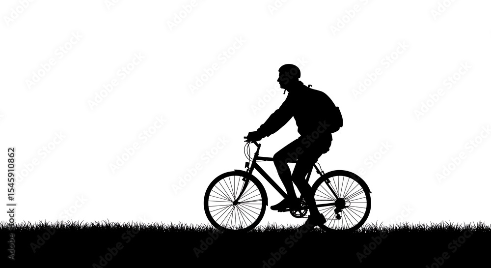 Fototapeta premium Bicyclist Silhouette on a Trail