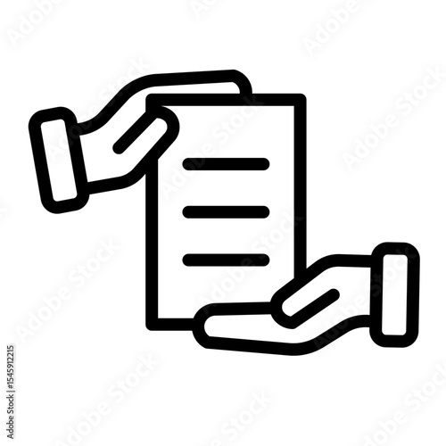 Project Handover Vector Line Icon Design