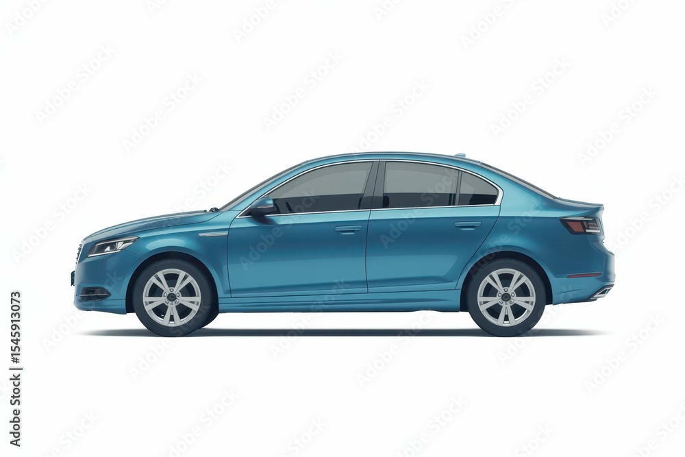 Blue car different view isolated on white studio background, with empty blank space for text copy space or mockup design, high detail, 8k Blue car different view isolated on white studio background, with empty blank space for text copy space or mockup design, high detail, 8k