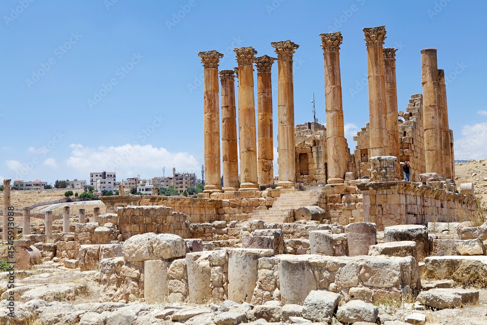 Temple of Zeus at the ancient city of Gerasa, now Jarash, Jordan Temple of Zeus at the ancient city of Gerasa, now Jarash, Jordan
