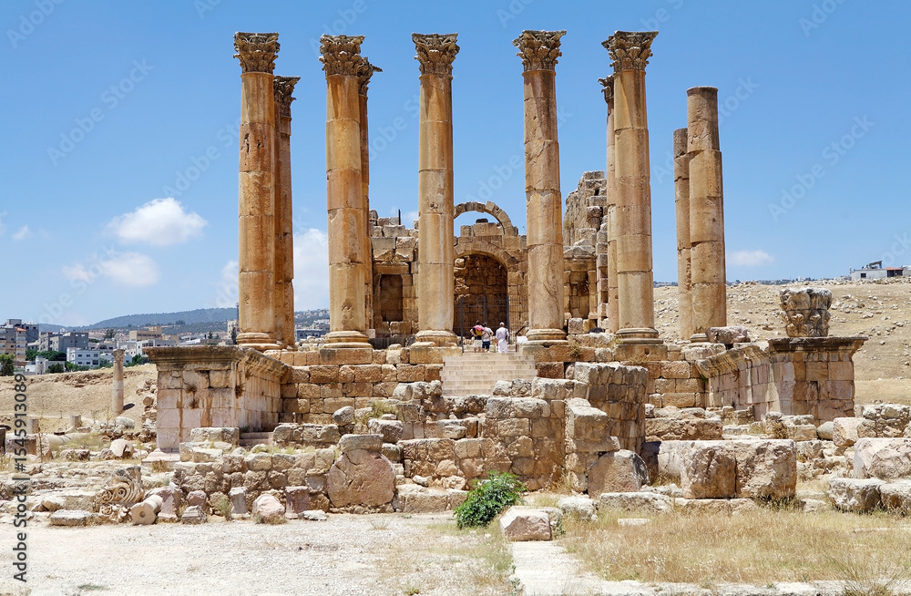 Temple of Zeus at the ancient city of Gerasa, now Jarash, Jordan Temple of Zeus at the ancient city of Gerasa, now Jarash, Jordan