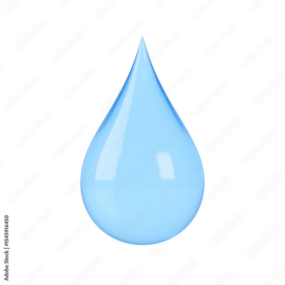 Blue Water Drop Icon on White Background Blue Water Drop Icon on White Background