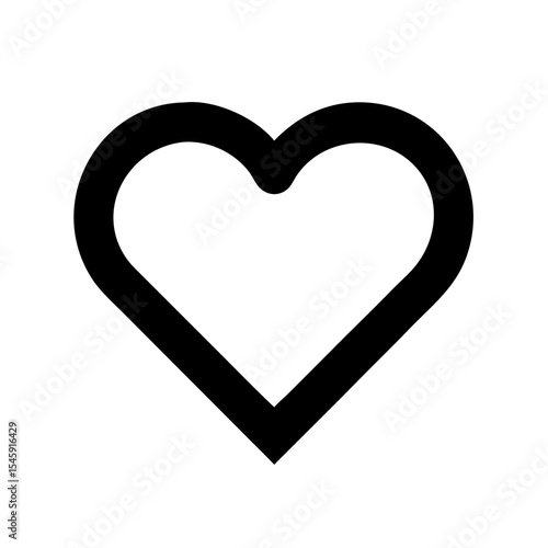 Minimalist black vector icon of a heart shape. Symbolizes love, affection, and relationships