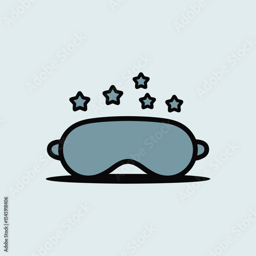 Sleep Mask Icon Blue Stars Night Rest eye mask