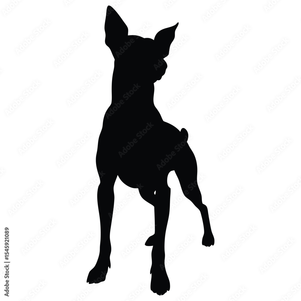 Playful Dog Silhouette Black and White Vector Playful Dog Silhouette Black and White Vector