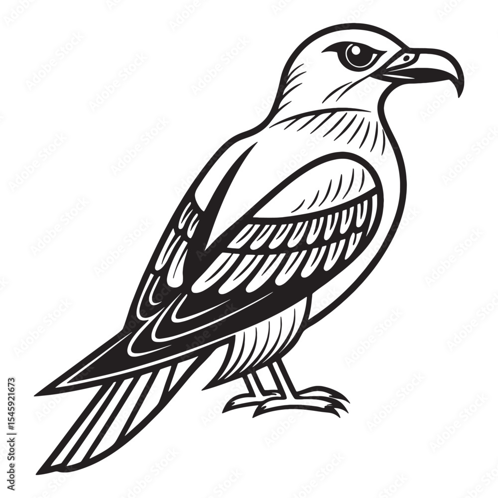Fototapeta premium Symmetrical Bird Minimal Geometric Vector Logo Design