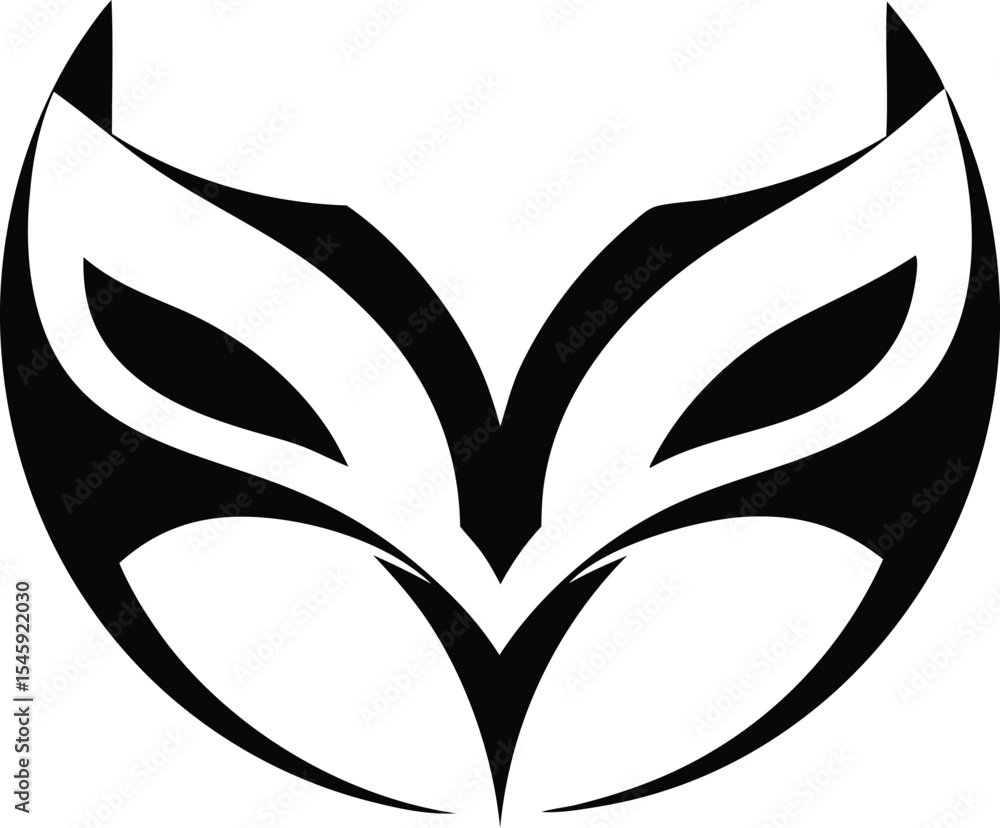 Obraz premium Intelligent Owl Symmetrical Clean Minimal Vector Logo