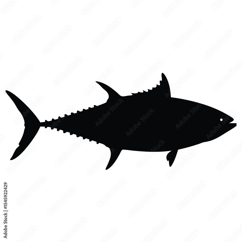 Fototapeta premium Tropical Tuna Fish Silhouette Vector Graphic Design
