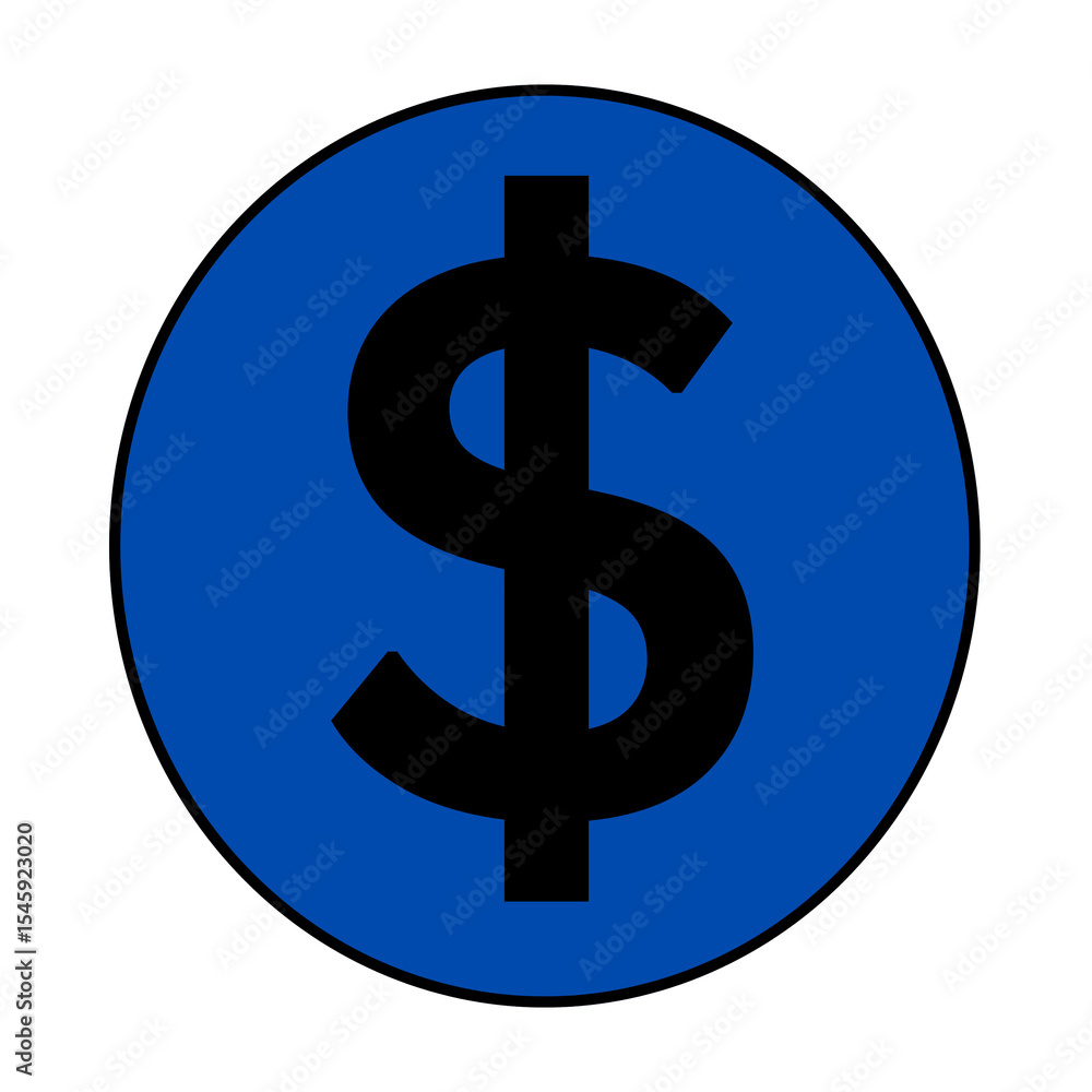 Dollar currency sign symbol, dark blue inside of circle, isolated transparent png Dollar currency sign symbol, dark blue inside of circle, isolated transparent png