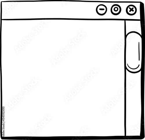 Hand Drawn Vertical Browser Window Frame