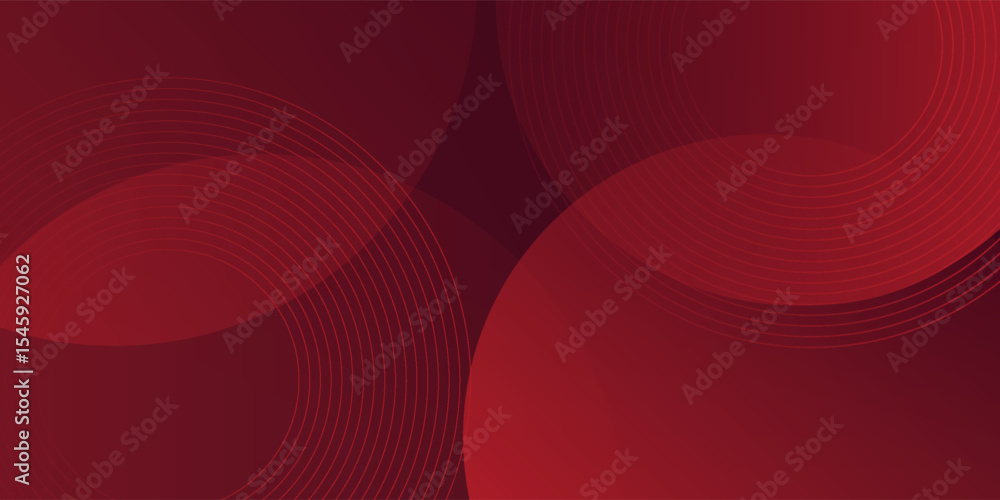 Obraz premium Abstract dark red geometric circle pattern gradient illustration background. 3d look and simple pattern. Cool design and luxury. Eps10 vector