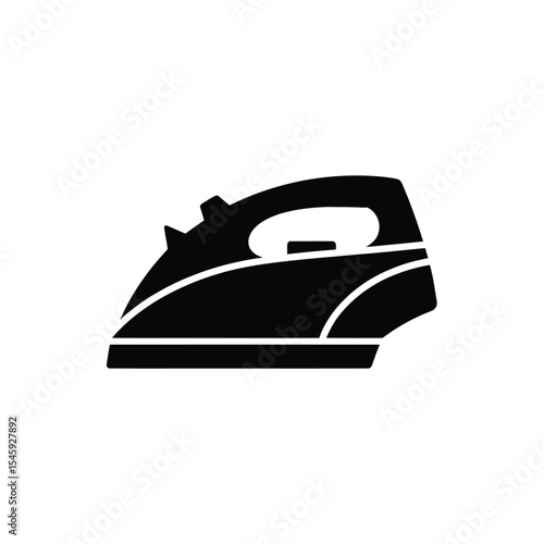 Black Silhouette Icon of an Ironing Iron appliance 1