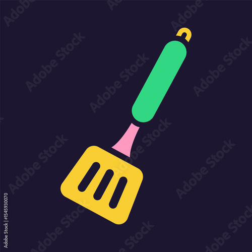 Spatula. Kitchenware icon. Color vector kitchen utensil and tool. Cutlery illustration